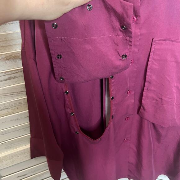 KIAH Women's The South Hampton Maternity Blouse Oversize Button Top Tencel Small - Picture 10 of 15